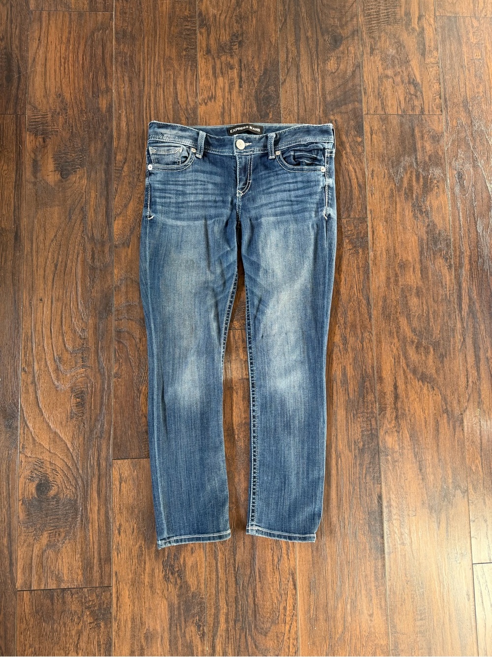 Express Women’s Blue Low Rise Skinny Jeans